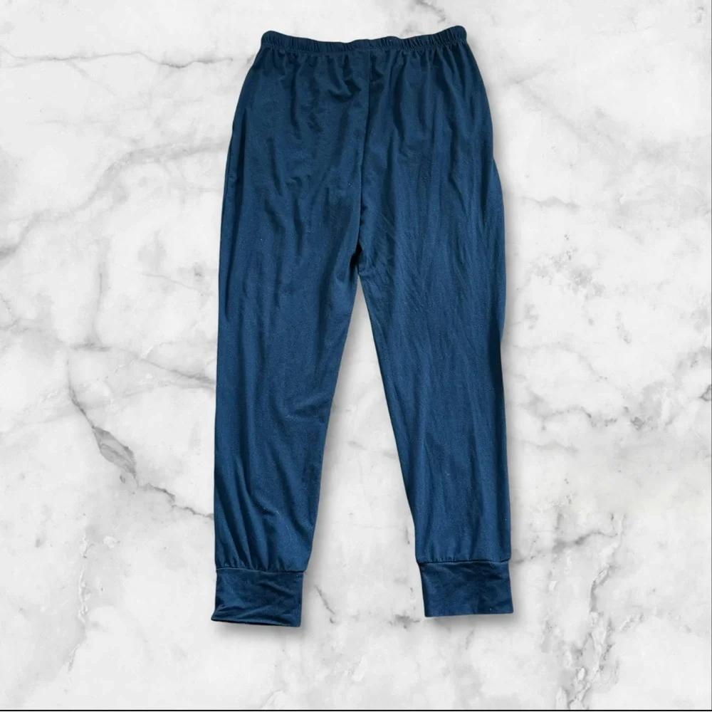 True Religion Men Jogger Pajama Pants Lightweight‎ Lounge Casual Sleep Med Blue
